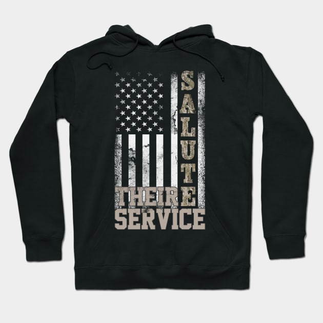 US Army T-Shirt Salute Their Service - Army Veteran Gift Hoodie by Otis Patrick